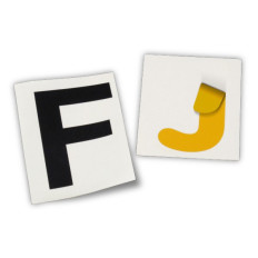 Números e letras em autocolante destacáveis