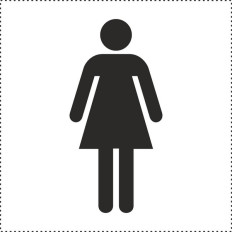 Símbolo recortado WC feminino