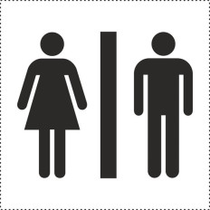 Símbolo recortado WC Feminino / Masculino