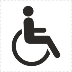 Símbolo recortado WC deficiência