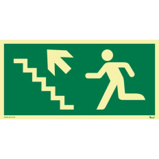 Saída de emergência escadas seta cima esquerda