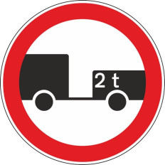 C3o - Trânsito proibido a veículos com reboque de dois ou mais eixos