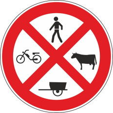 C4e - Trânsito proibido a peões, a animais e a veículos que não sejam