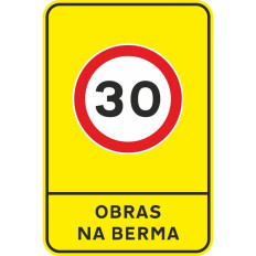 Limite de velocidade 30 km/h - Obras na berma