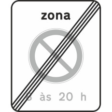 G7b - Fim de zona de paragem/ estacionamento proibido das 8 às 20h