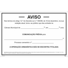 Aviso 20 - Comunicação prévia